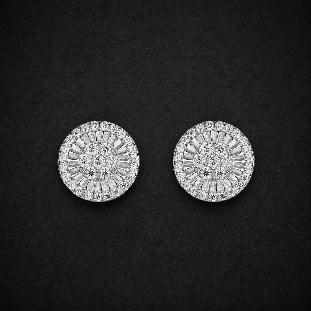 Moissanite Daisy Halo Earrings
