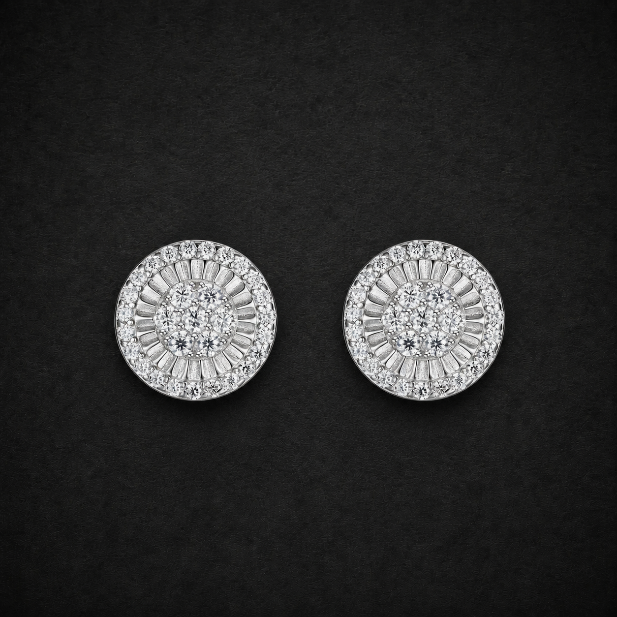 Moissanite Daisy Halo Earrings