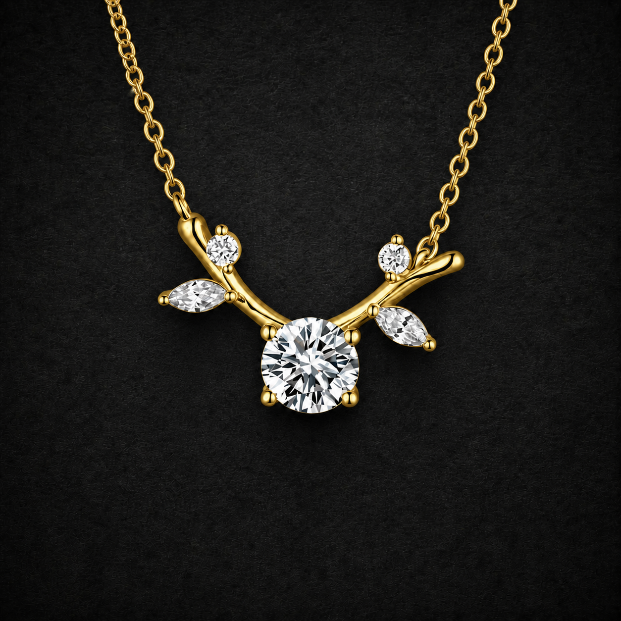 Moissanite Antler Necklace