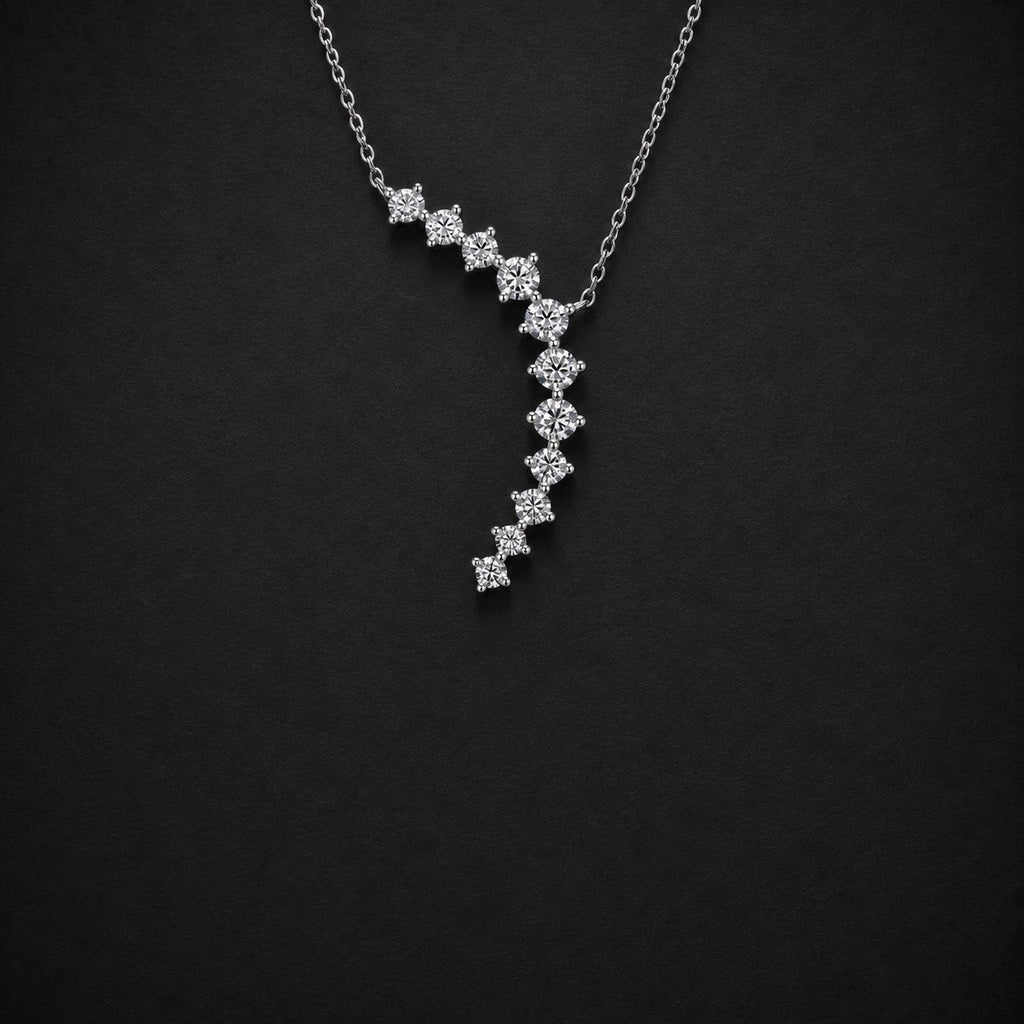 Moissanite Asymmetrical Wave Necklace