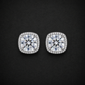 Moissanite Cushion Stud Earrings
