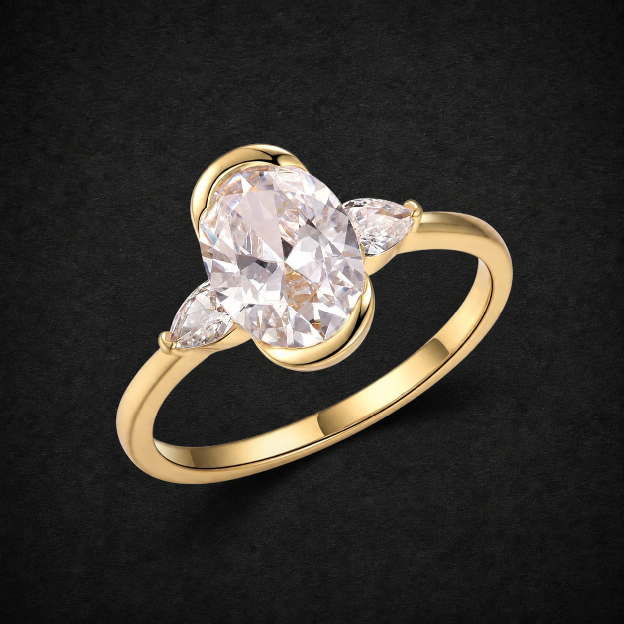 Moissanite Three Stone Ring