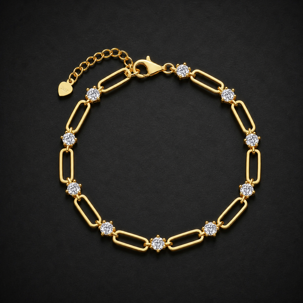 Moissanite Paperclip Link Bracelet