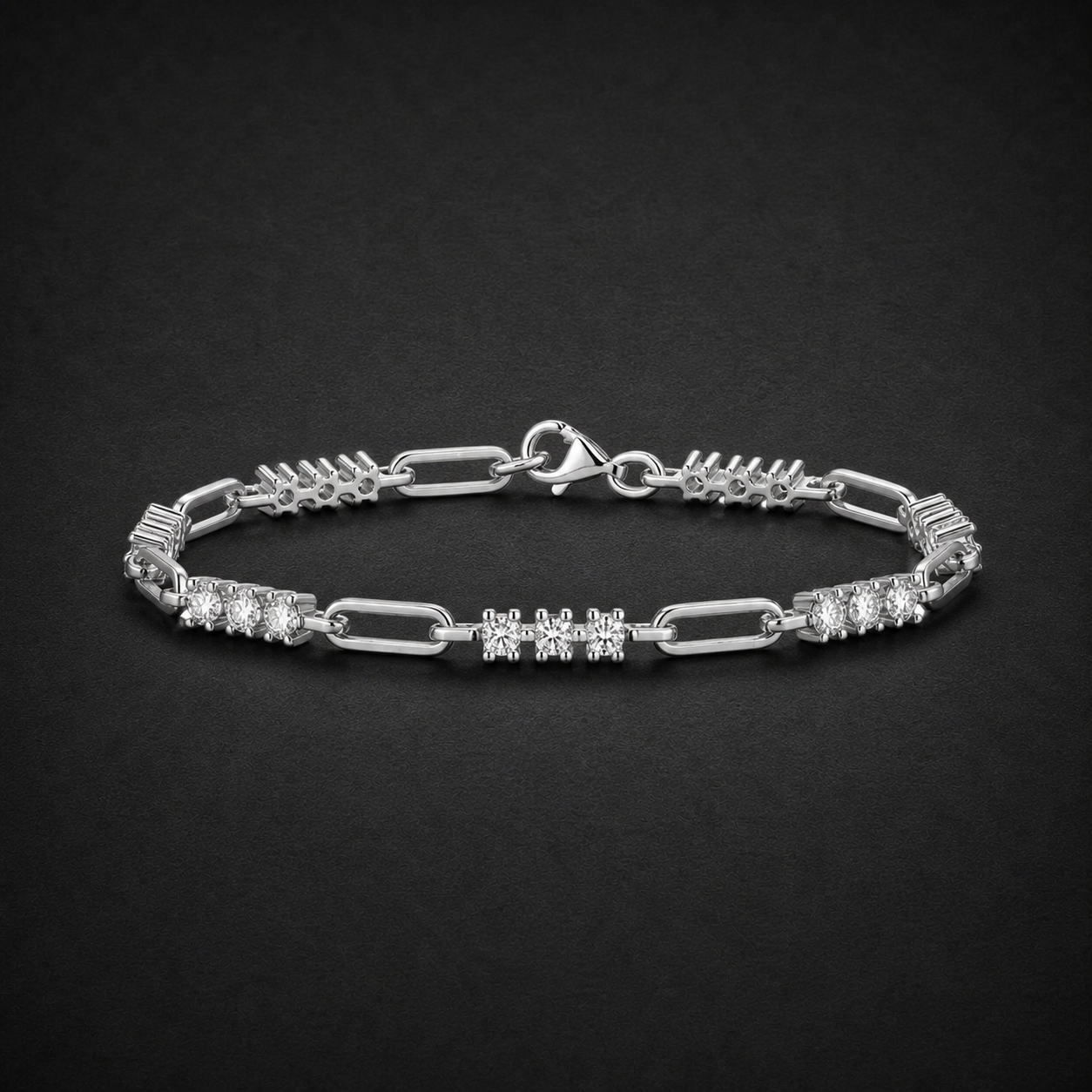 Moissanite Geometric Link Bracelet