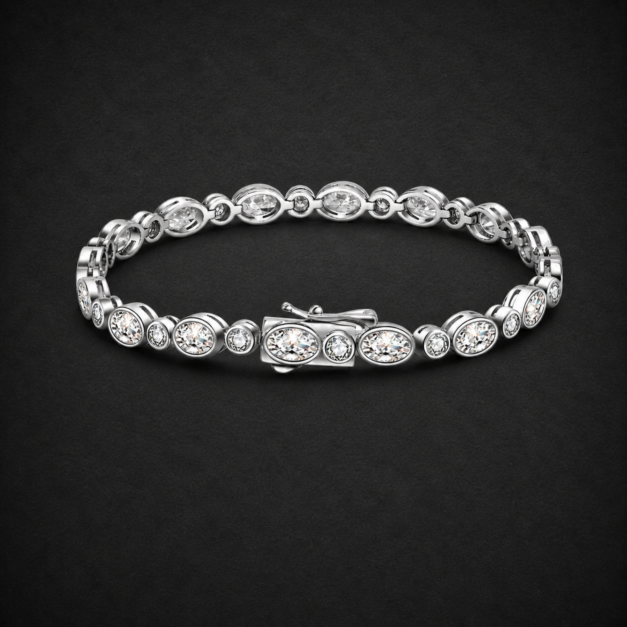 Moissanite Oval Round Bracelet