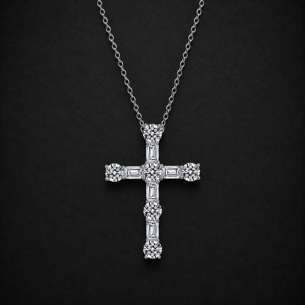 Moissanite Cross Necklace