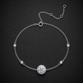 Moissanite Halo Station Bracelet