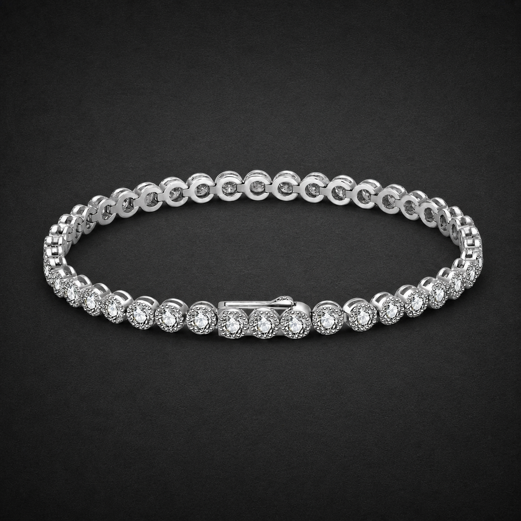 Moissanite Circle Link Bracelet