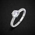 Moissanite Six Prong Ring