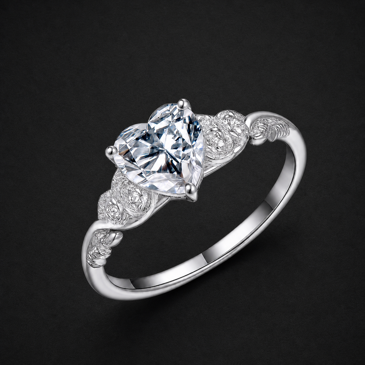 Moissanite Heart Shape Ring