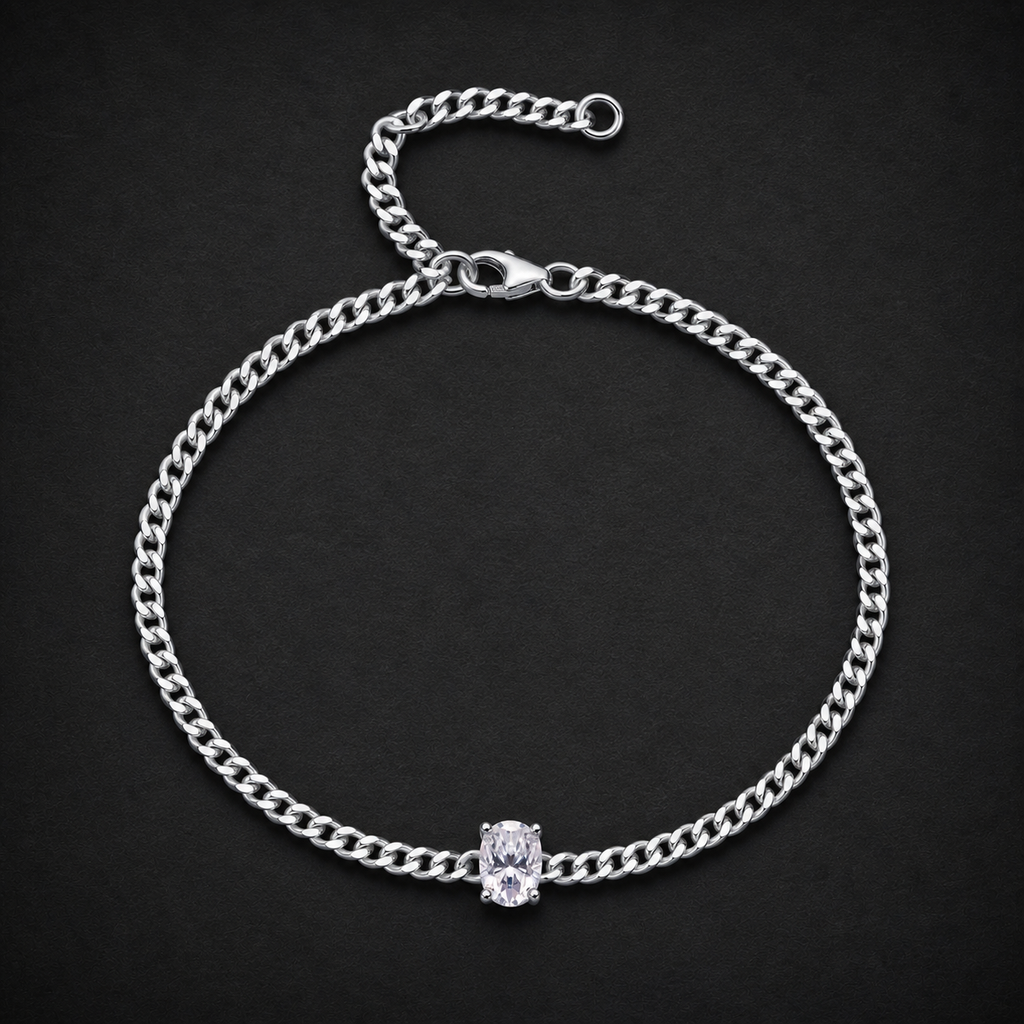 Moissanite Oval Solitaire Bracelet