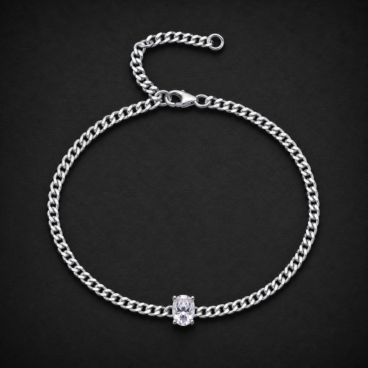 Moissanite Oval Solitaire Bracelet