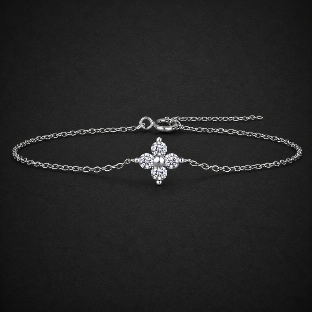 Moissanite Floral Cluster Bracelet