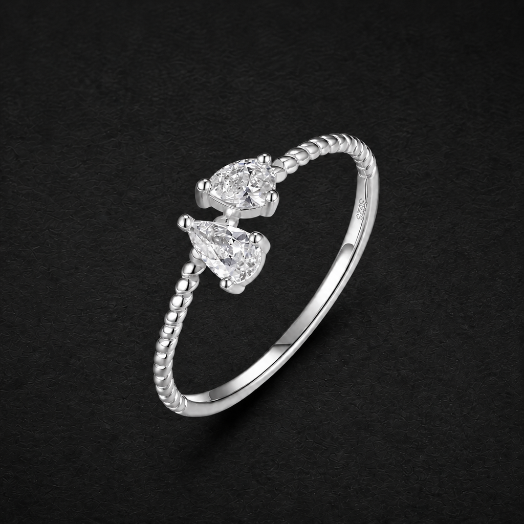 Moissanite Water Drop Ring