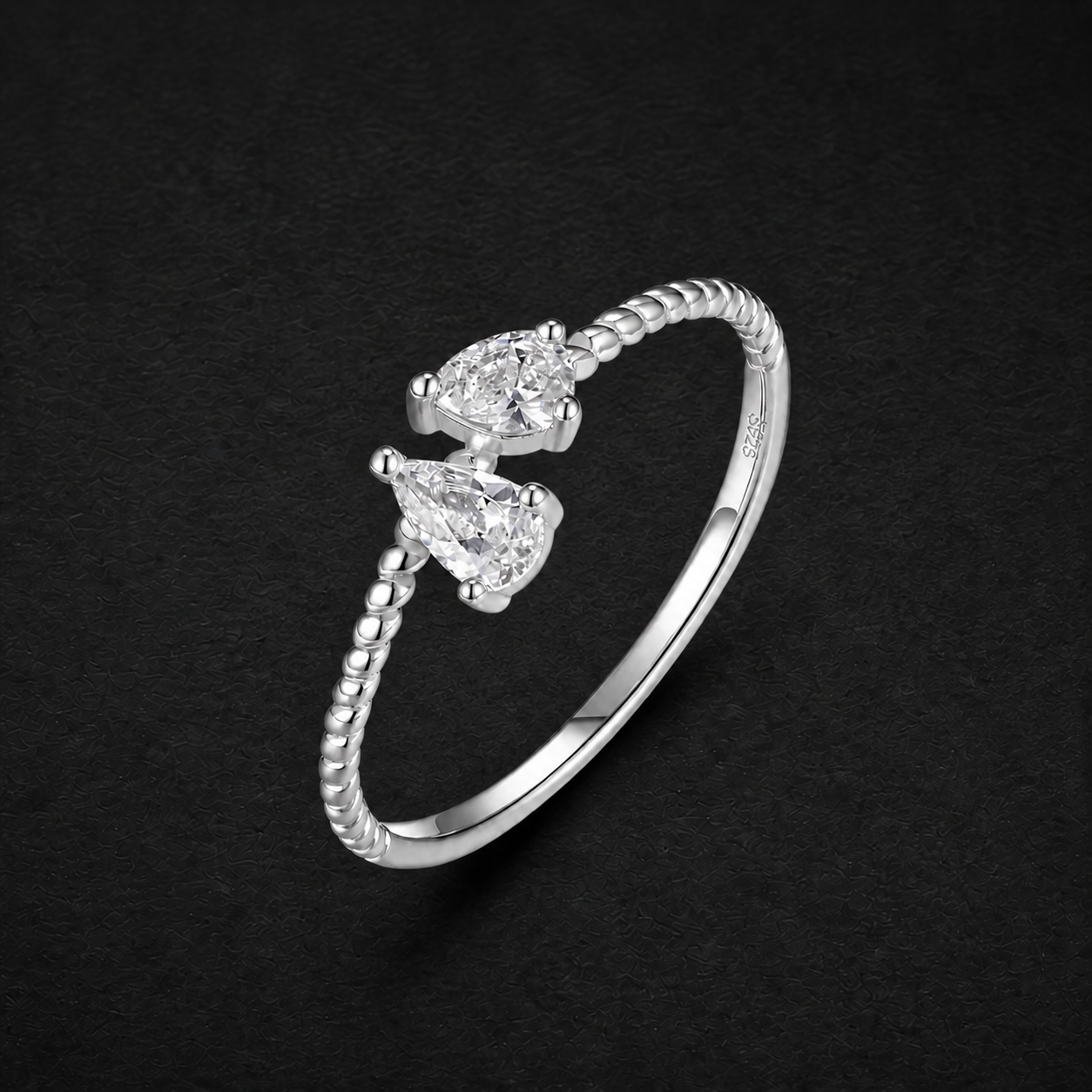 Moissanite Water Drop Ring