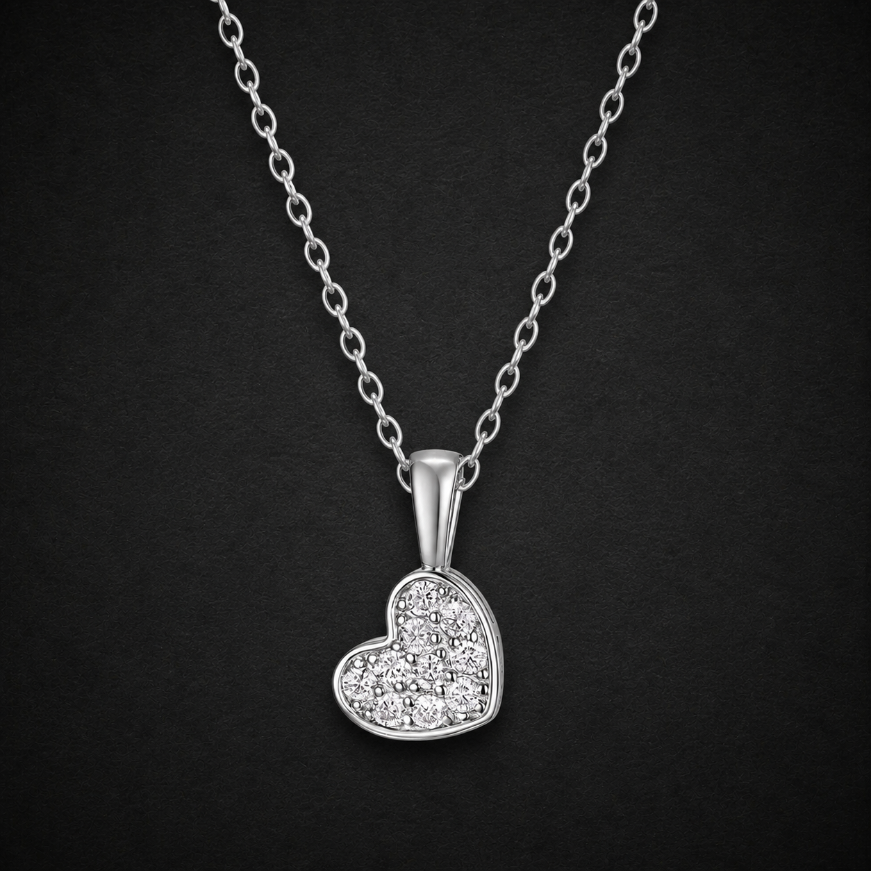 Moissanite Heart Pavé Necklace