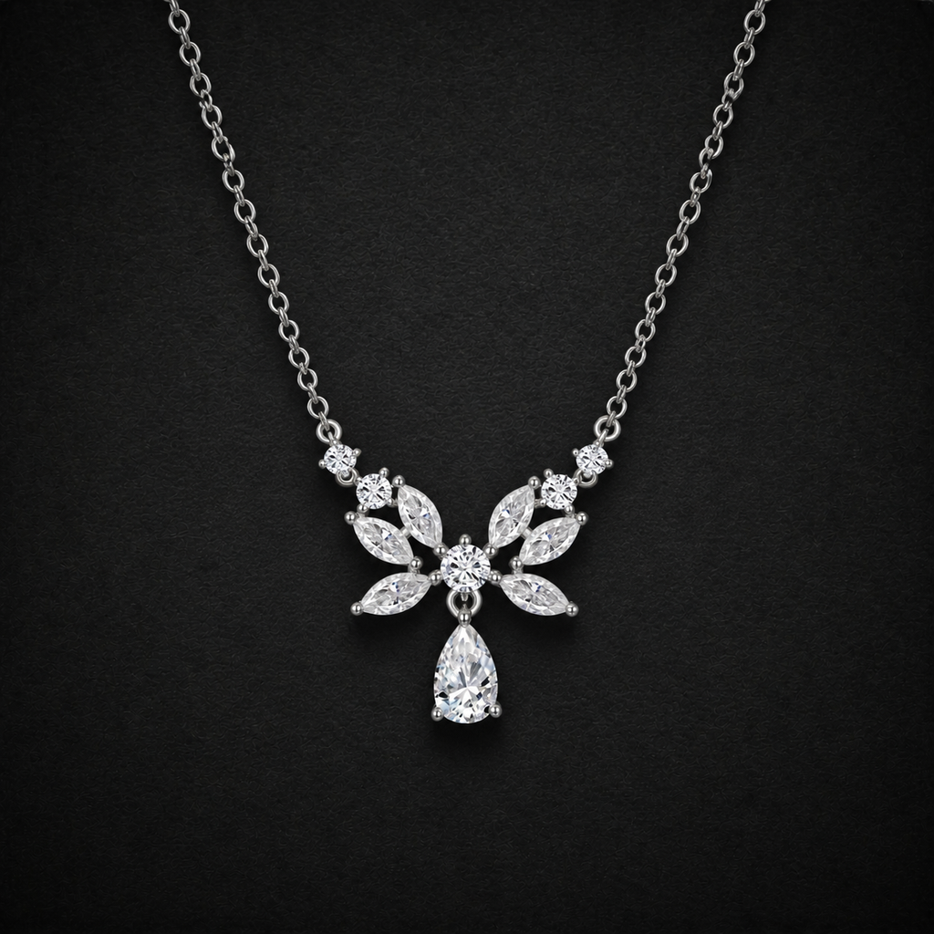 Moissanite Butterfly Wing Necklace