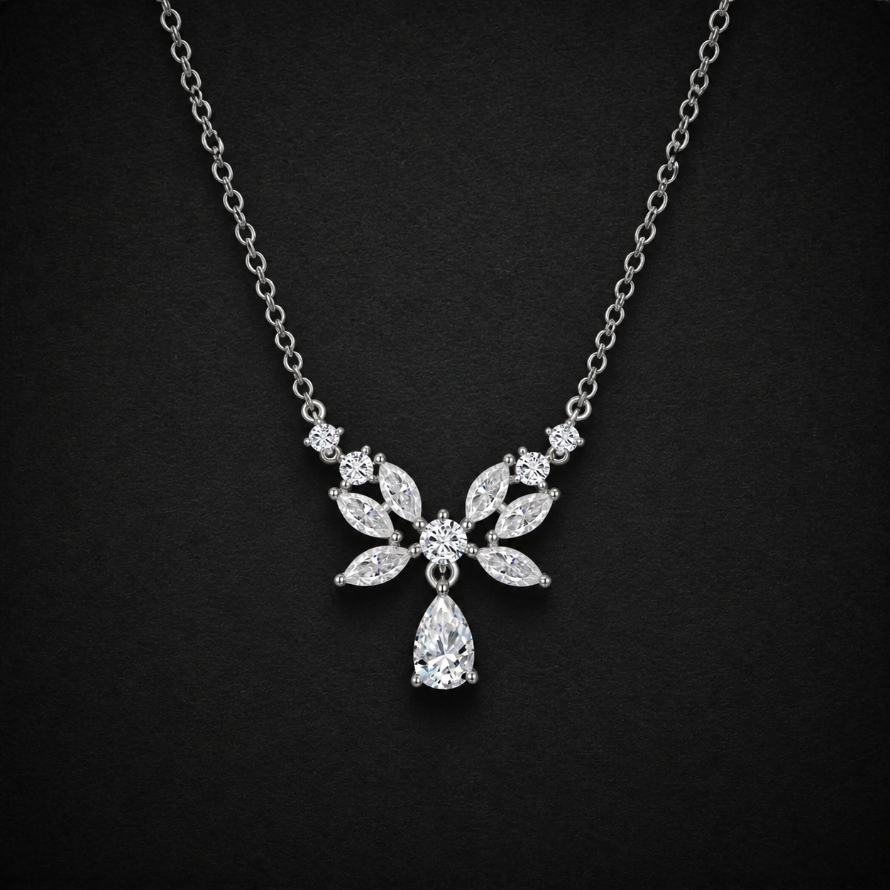 Moissanite Butterfly Wing Necklace
