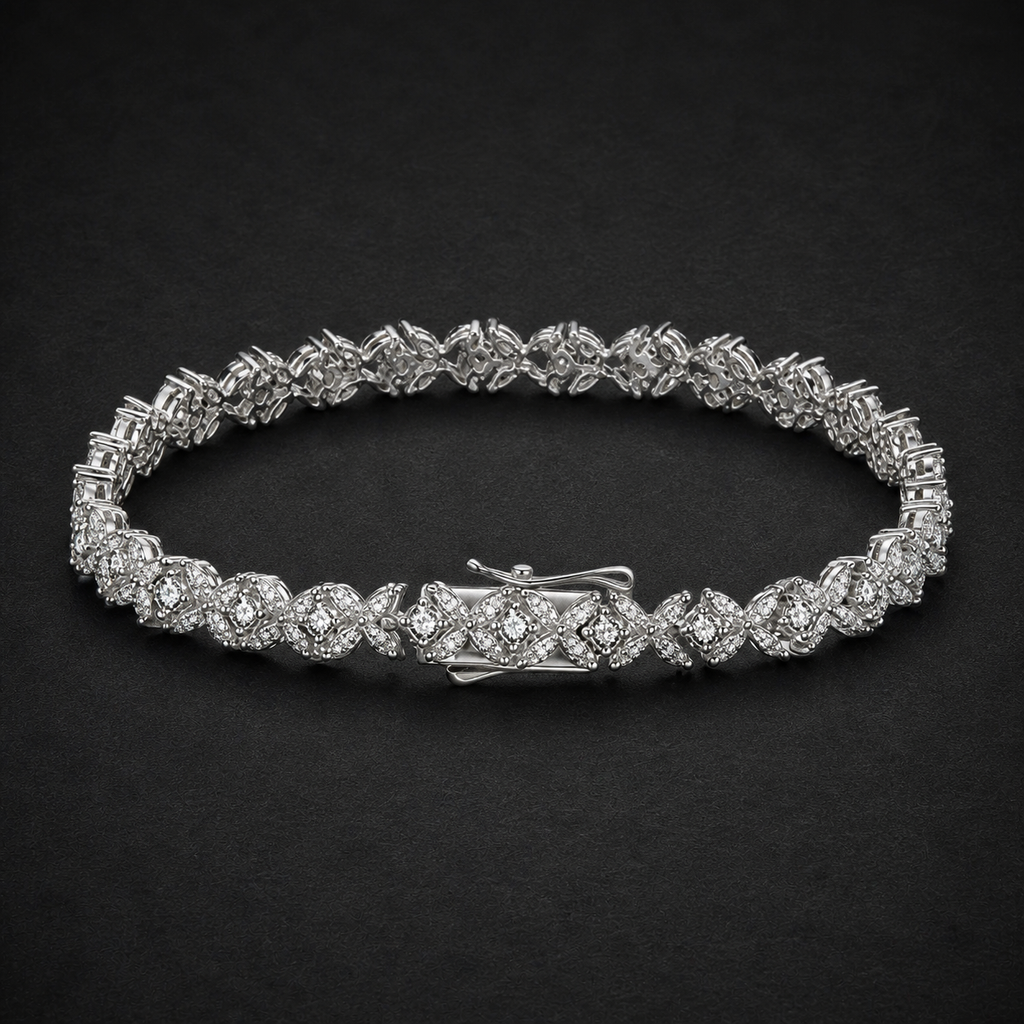 Moissanite Floral Bracelet
