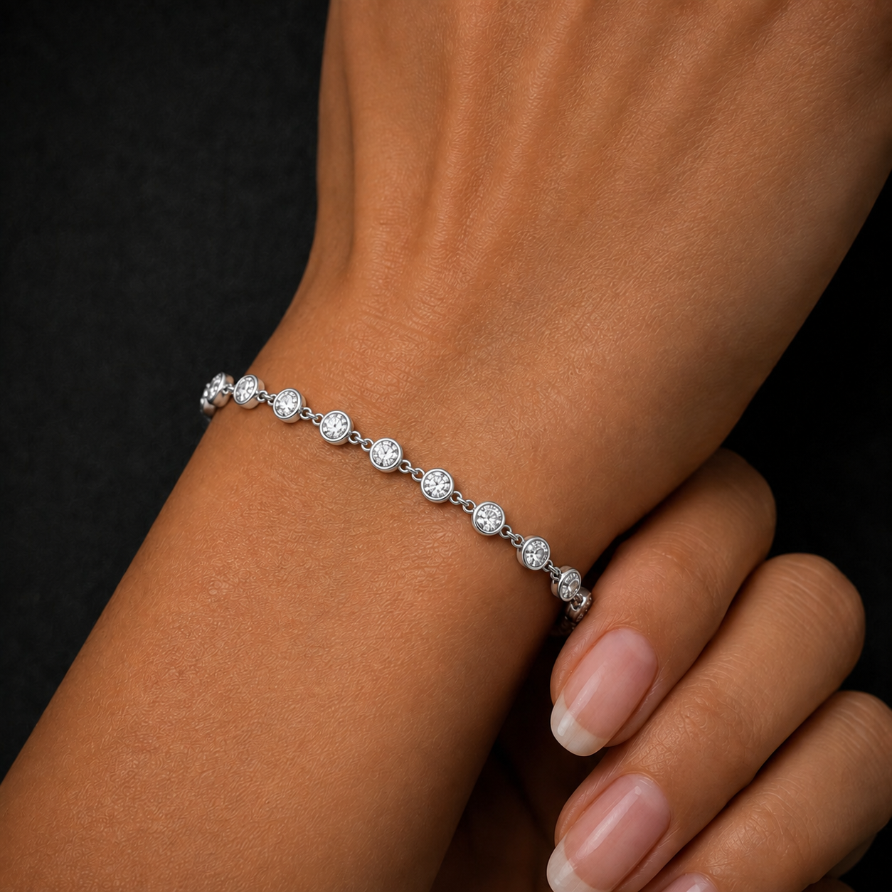 Moissanite Bubble Chain Bracelet