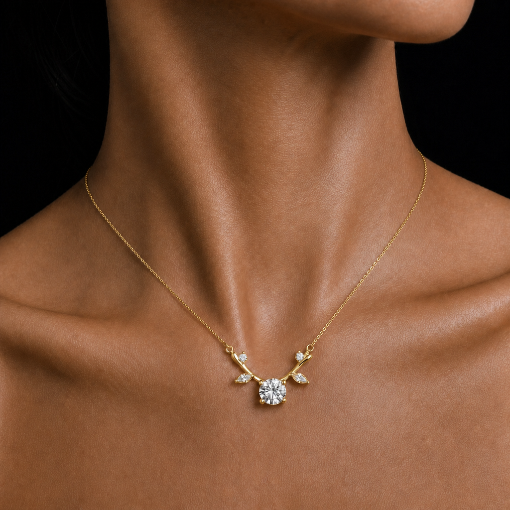 Moissanite Antler Necklace