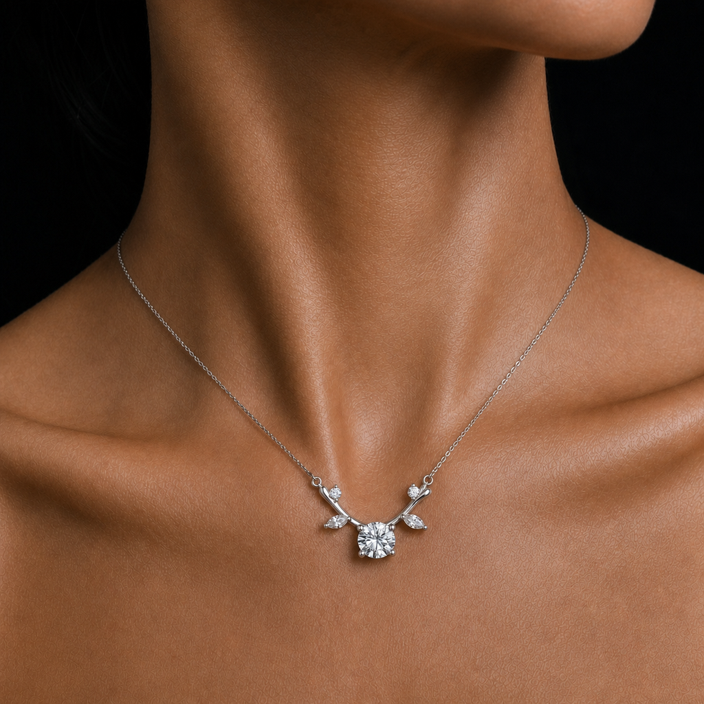 Moissanite Antler Necklace