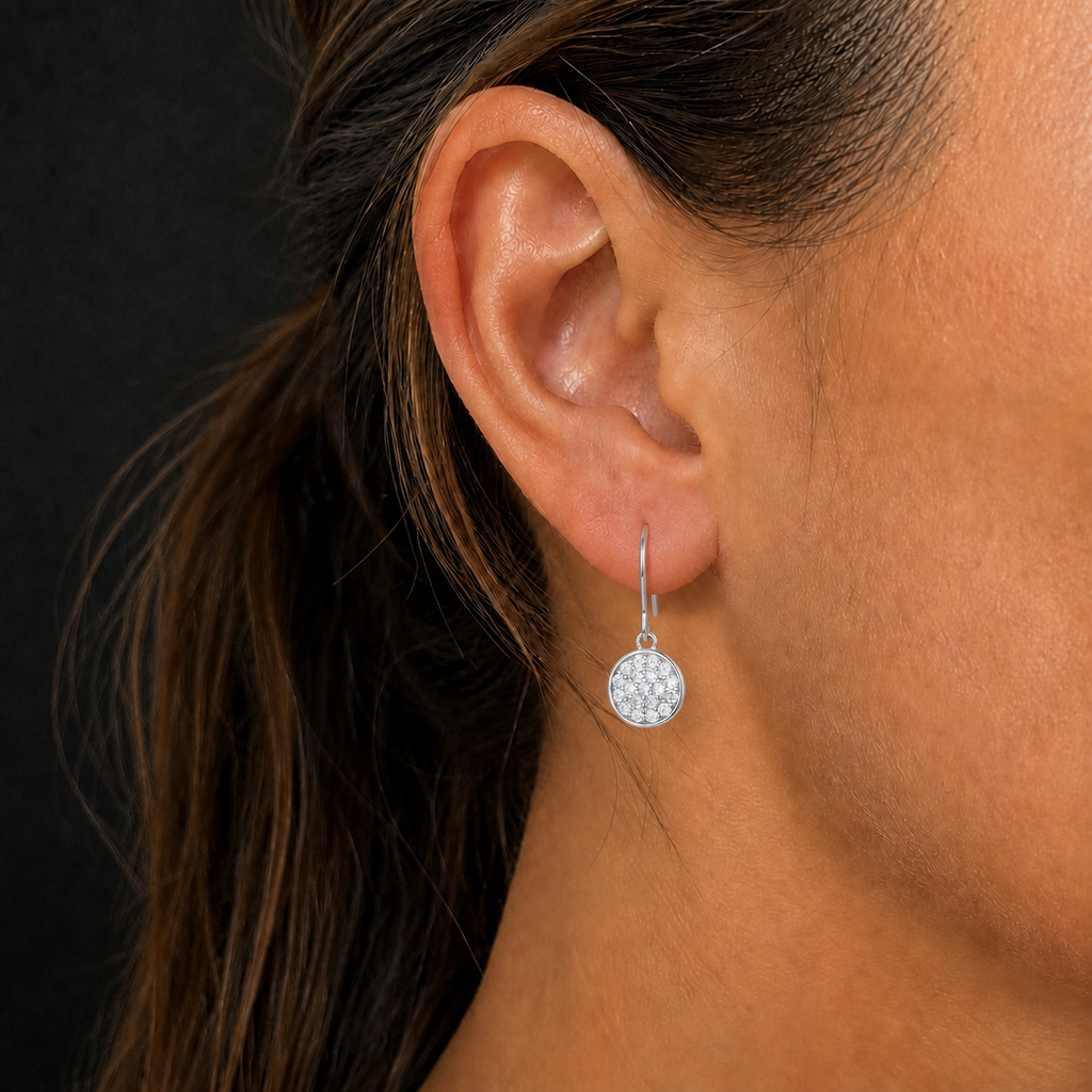 Moissanite Pavé Drop Earrings
