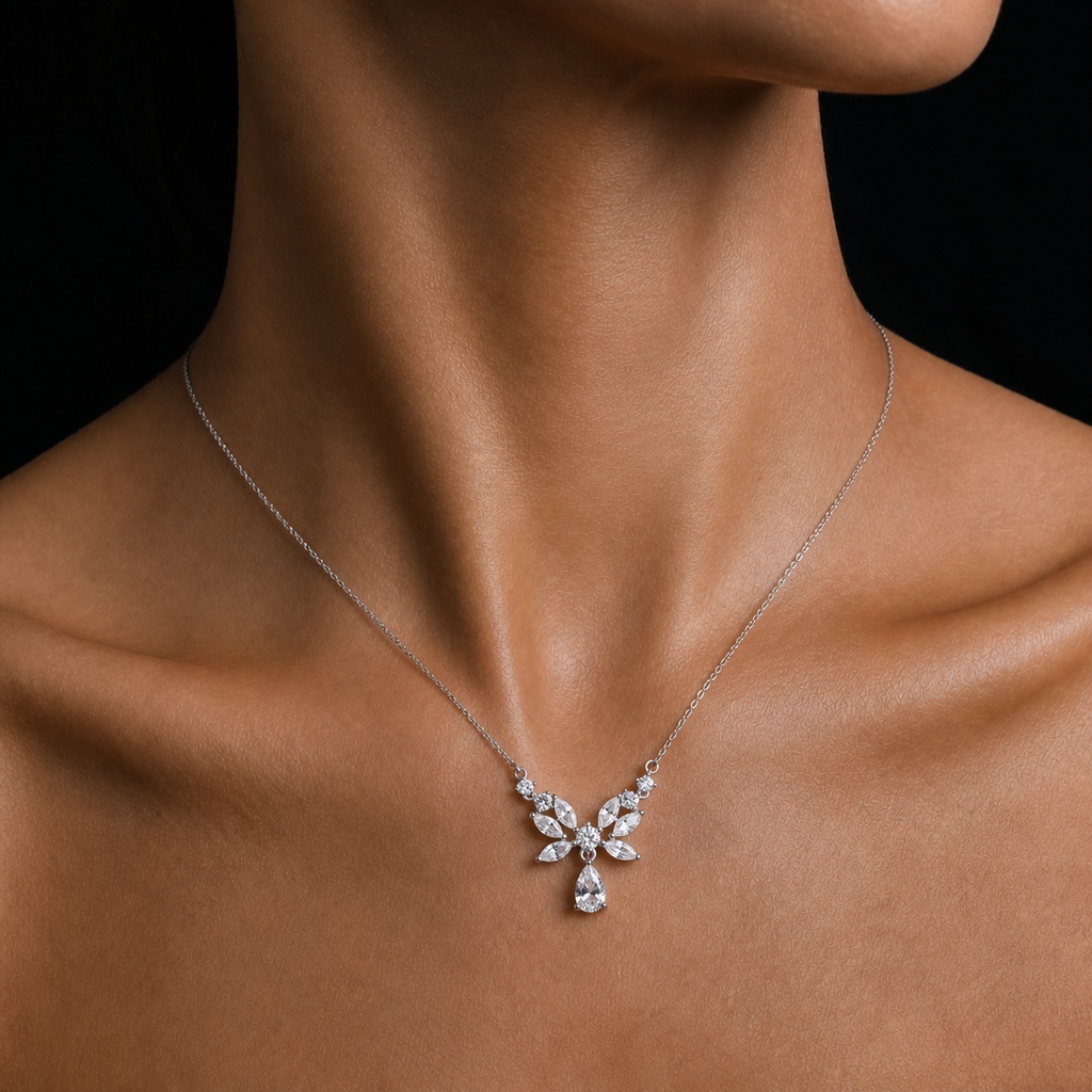 Moissanite Butterfly Wing Necklace
