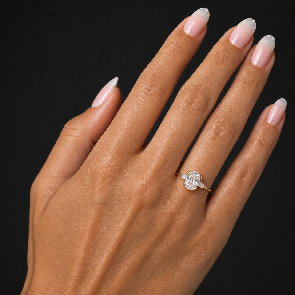 Moissanite Three Stone Ring