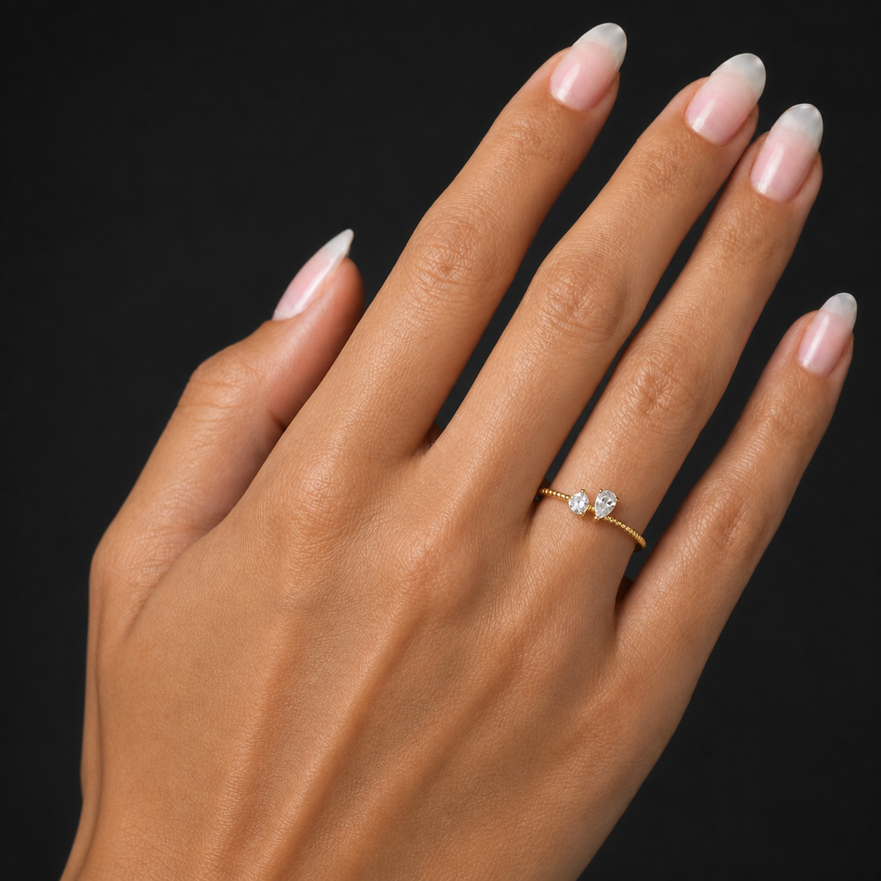 Moissanite Water Drop Ring