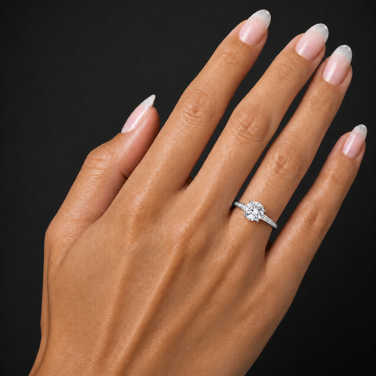 Moissanite Six Prong Ring