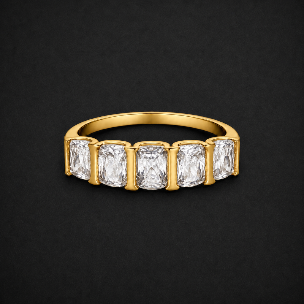Moissanite Five Stone Ring