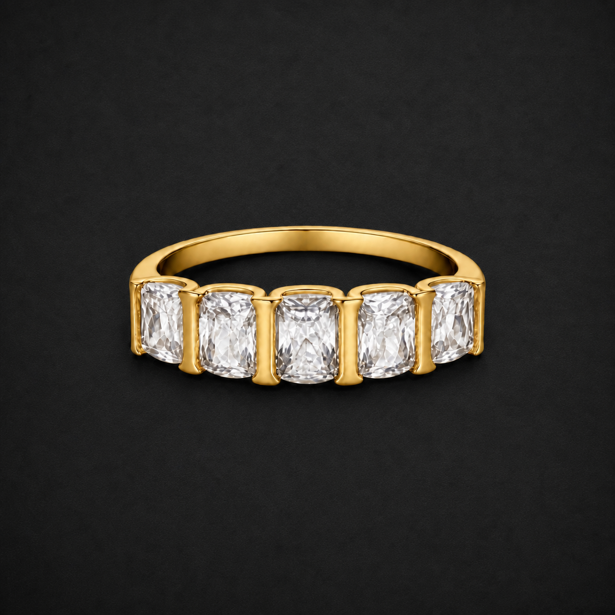 Moissanite Five Stone Ring