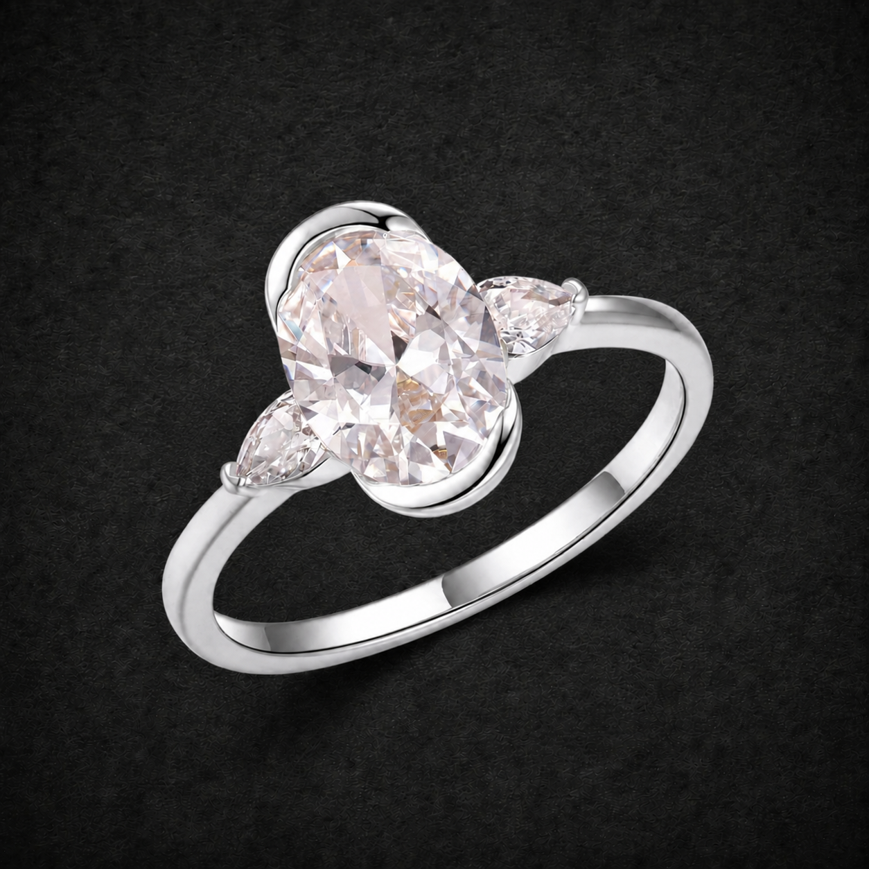 Moissanite Three Stone Ring