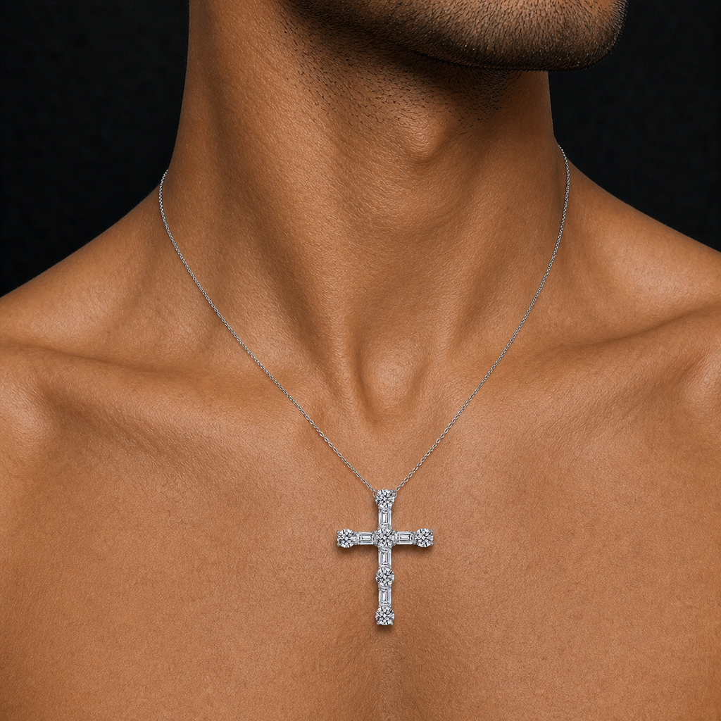 Moissanite Cross Necklace