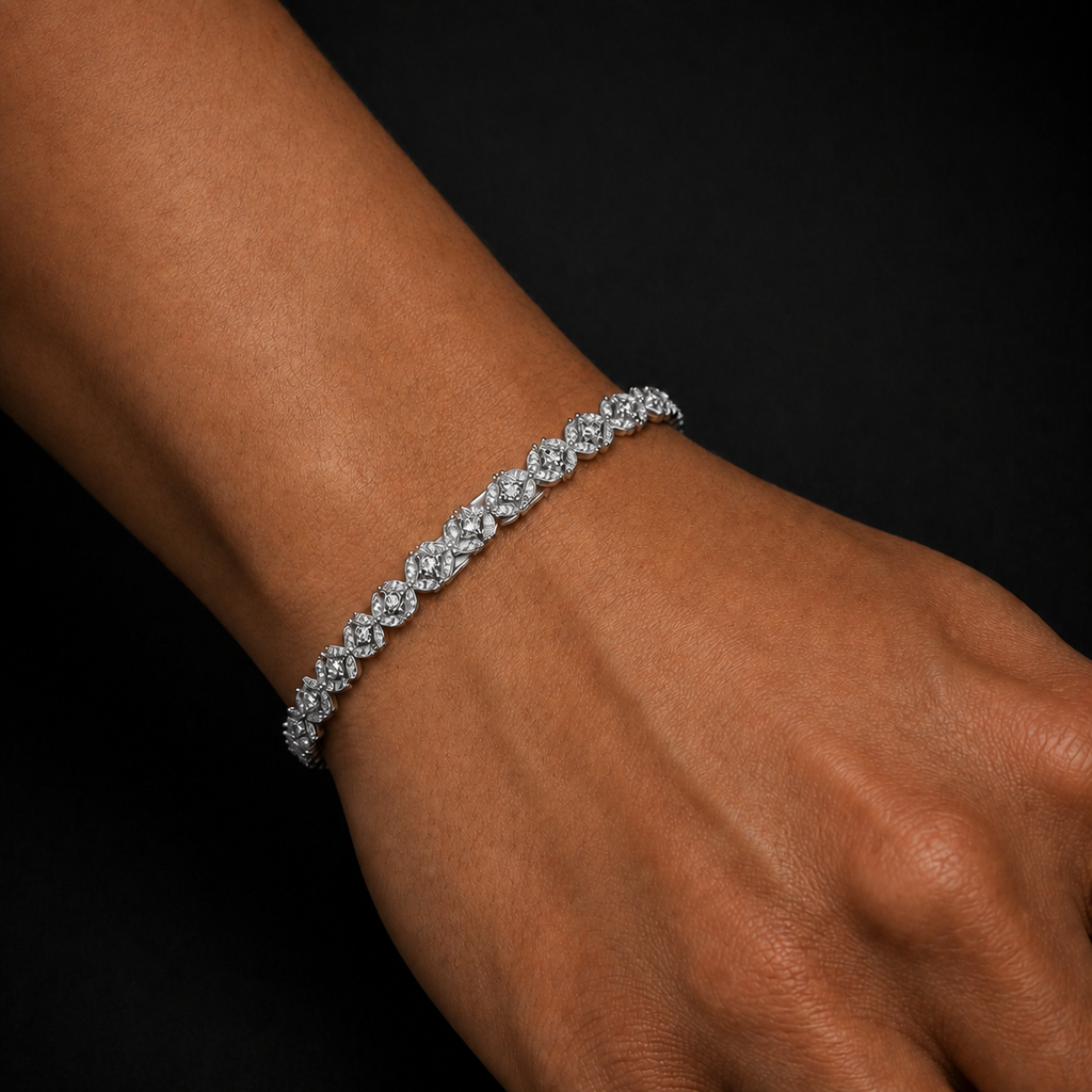 Moissanite Floral Bracelet