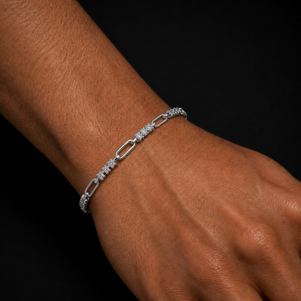 Moissanite Geometric Link Bracelet