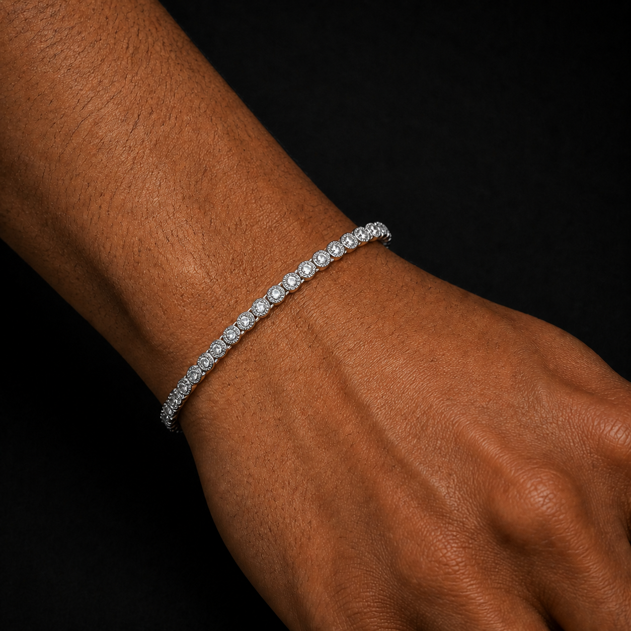Moissanite Circle Link Bracelet