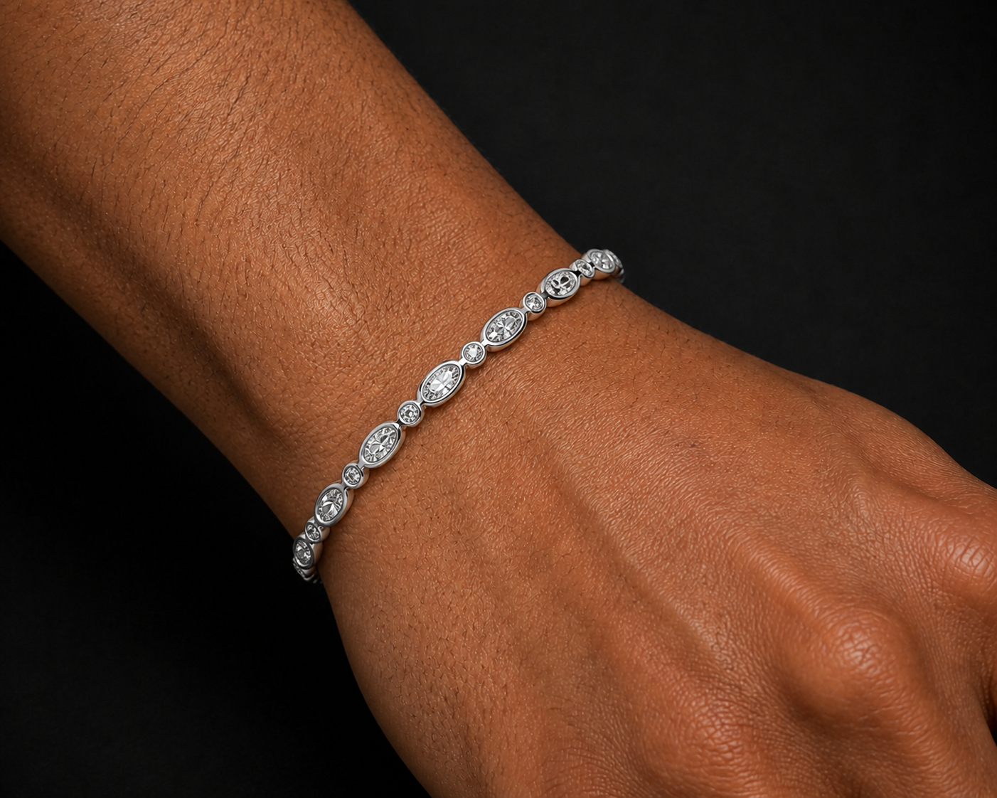 Moissanite Oval Round Bracelet