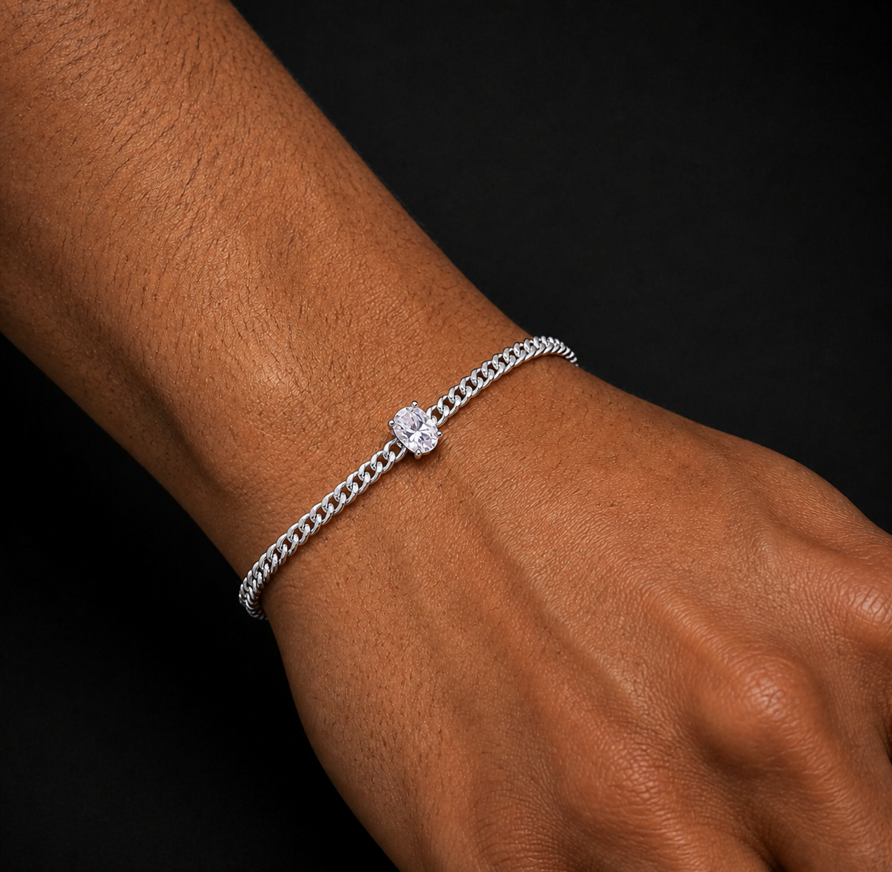 Moissanite Oval Solitaire Bracelet