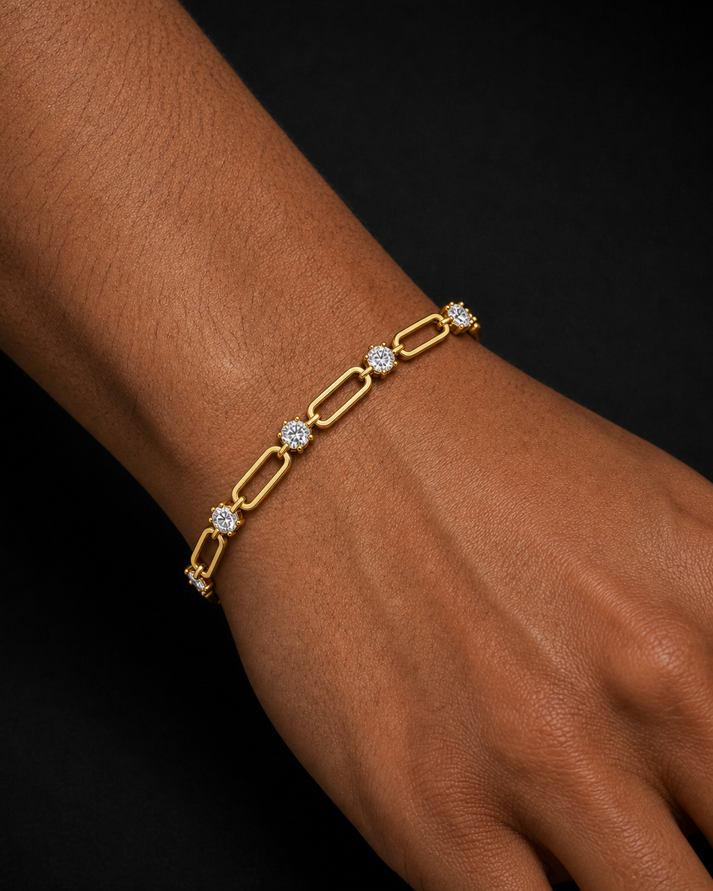 Moissanite Paperclip Link Bracelet