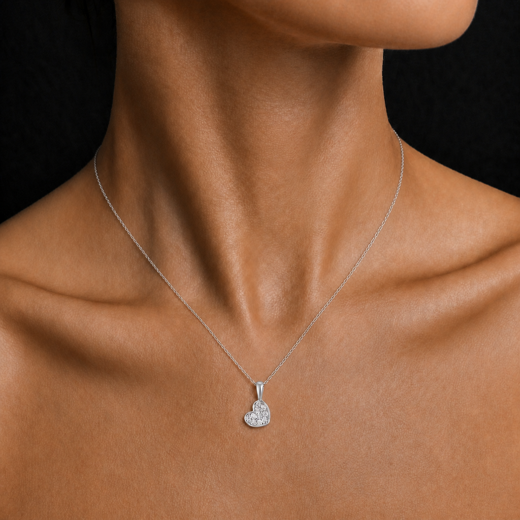 Moissanite Heart Pavé Necklace