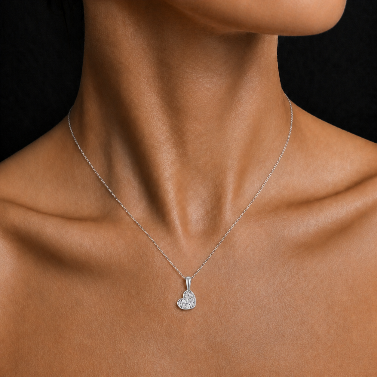Moissanite Heart Pavé Necklace