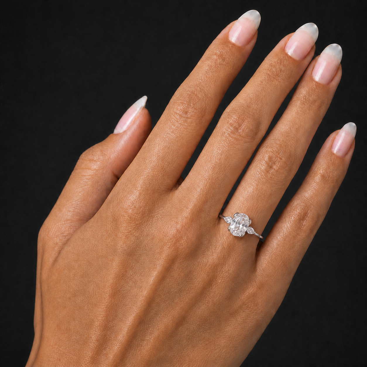 Moissanite Three Stone Ring