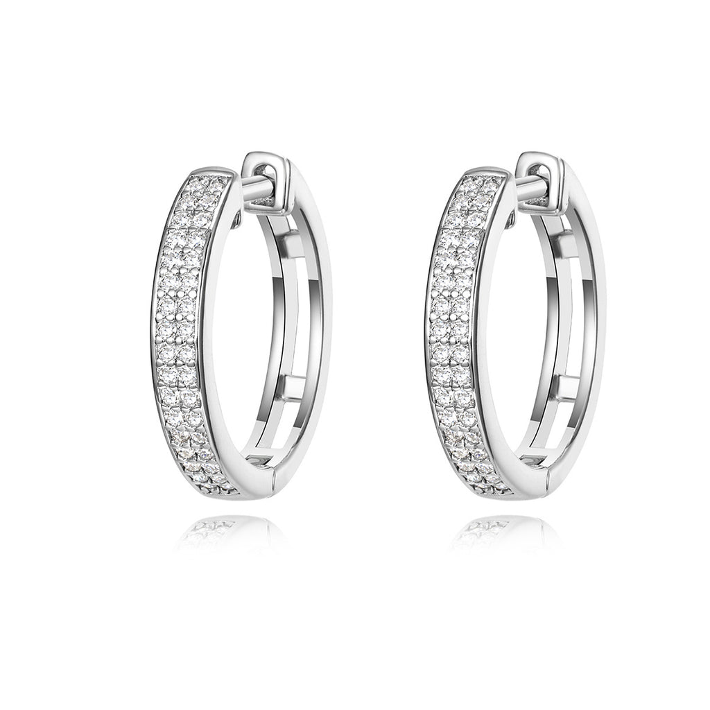 Moissanite Pave Hoop Earrings