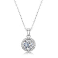Moissanite Halo Pendant Necklace