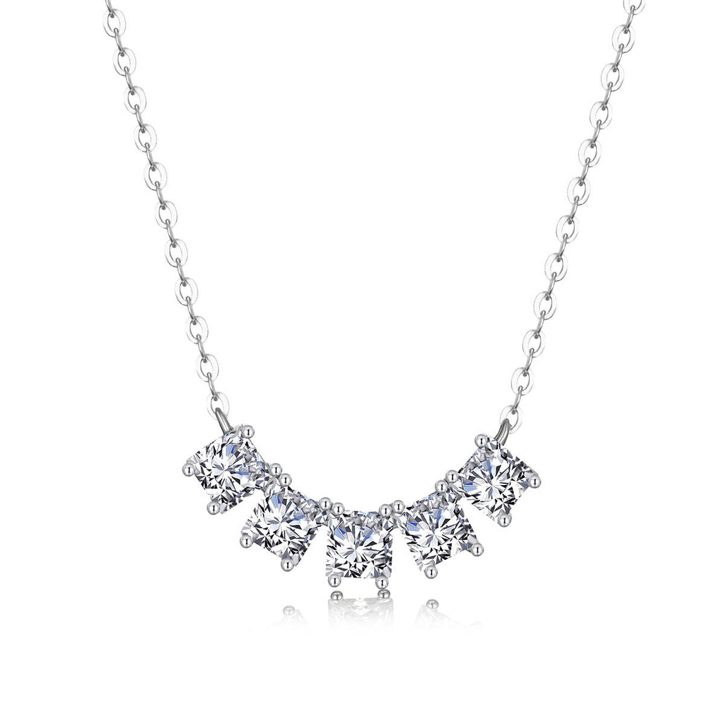 Moissanite Fan Stone Necklace