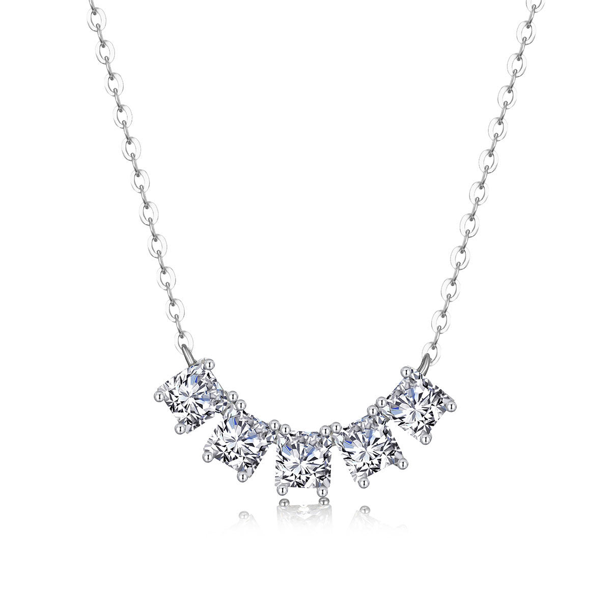 Moissanite Fan Stone Necklace