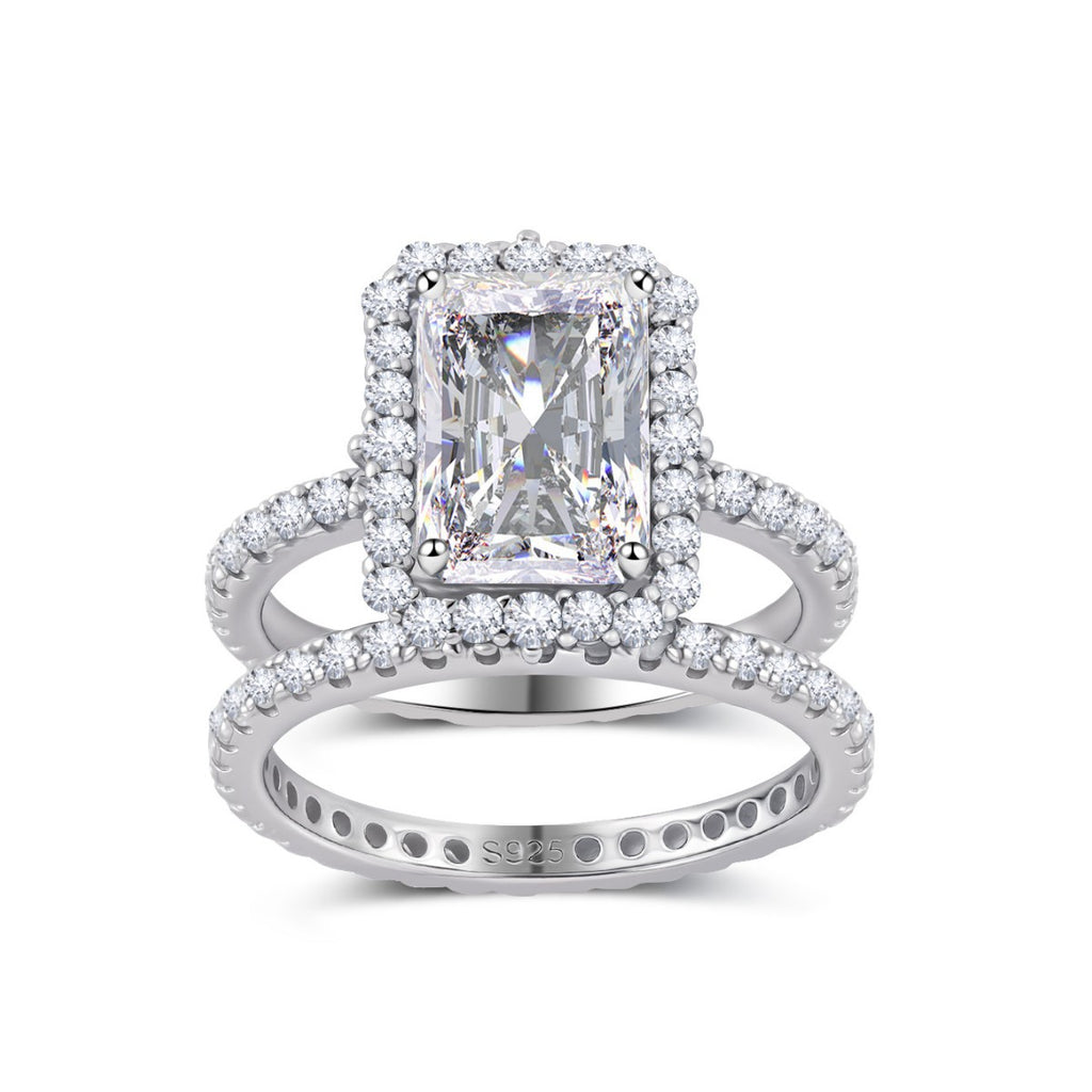 Moissanite Radiant Split Ring