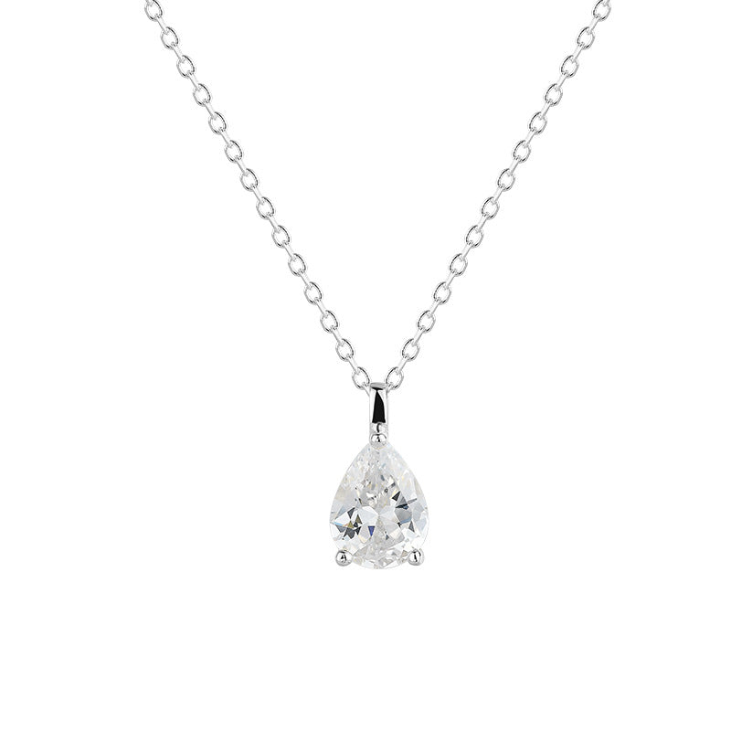 Moissanite Pear Pendant Necklace